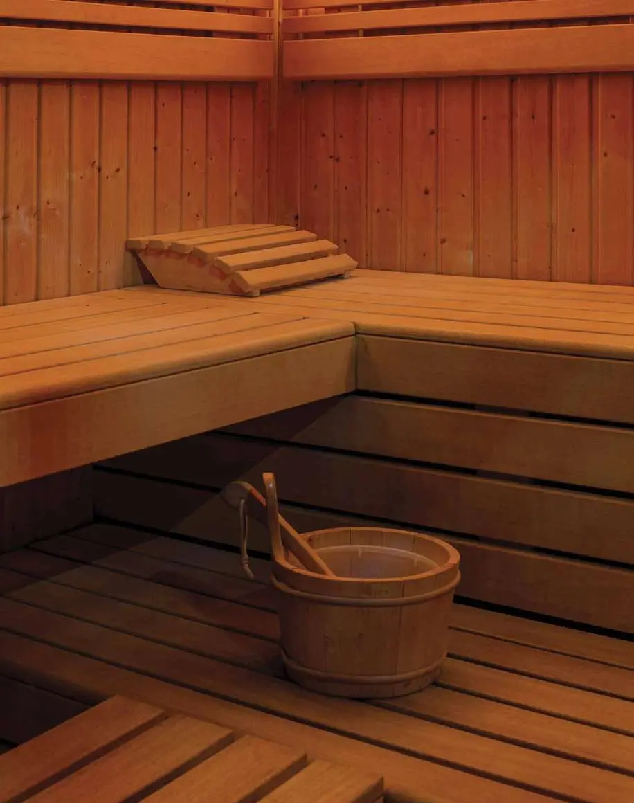 Sauna de madeira do spa